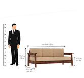 Minimal Solid Sheesham Wood 3 Seater Sofa (Natural Finish)